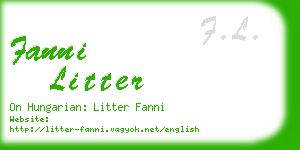 fanni litter business card